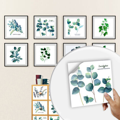 BUNTHAUS 10 PCS Papier Peint Carrelage Autocollant Petite plante carrelage sticker 10 x 10 cm Style Mosaïque Sticker Mural Film Décoratif Imperméable pour Carreaux de Mur de Salle de Bains et de Cuisi (1/5)