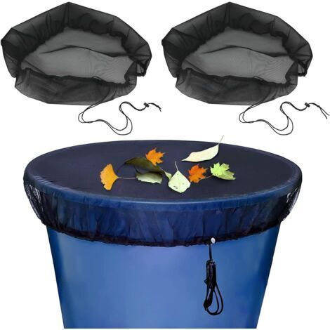 BUNTHAUS Filet pour Citerne de Pluie 2 Pcs Filet de Protection pour Tonneau de Pluie 95cm pour Anti poussière, Anti caduques, Anti Moustique