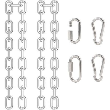 BUNTHAUS 2M Chaîne de Chaise Suspendue Chaîne D'extension en Acier Inoxydable 304 avec 4 Mousqueton Connecteur pour Fixation de Suspension, Chaise Suspendue Exterieur (1/5)