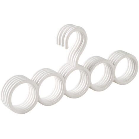 BUNTHAUS 5pc Écharpe Cintre avec 5 Anneaux, Tie Rack Ceinture Hanger, Hanging Écharpe Organisateur pour Armoire Salle De Bains (1/5)