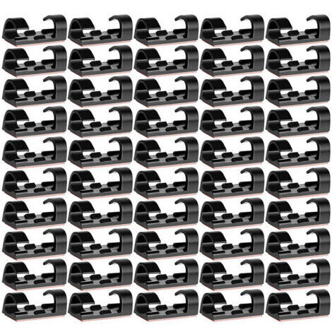 BUNTHAUS Lot De 60 SerreCâbles, Support De Câble Avec Base Sécurisée Par Adhésif, Jeu De SerreCâbles Pour Bureau, Câble D'Alimentation, Câble De Charge Usb, Chargeurs Et Câbles Audio, 30 Jeux De (1/5)