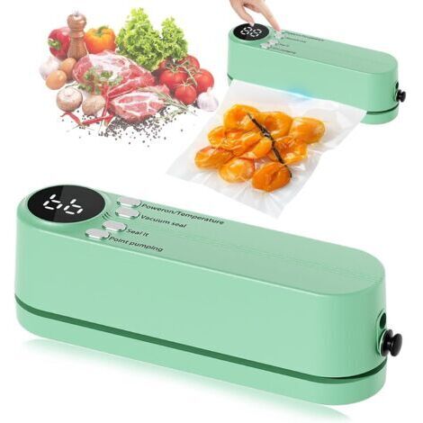 BUNTHAUS Mini Soudeuse de Sacs 7en1 Portable avec 3 Vitesses, Scelleuse à Vide Rechargeable, Pompe à Air pour Ballons pour Conservation(Vert) (1/5)