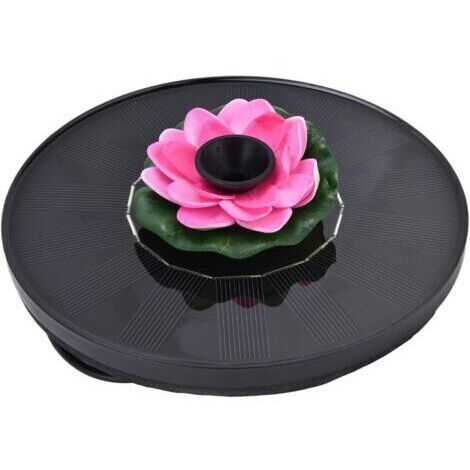 BUNTHAUS Pompe Solaire pour Fontaine et Nénuphar Mini Fontaine d'Eau Flottante pour Piscine, Étang, Jardin, Bains d'Oiseaux en Plein Air (Rose)