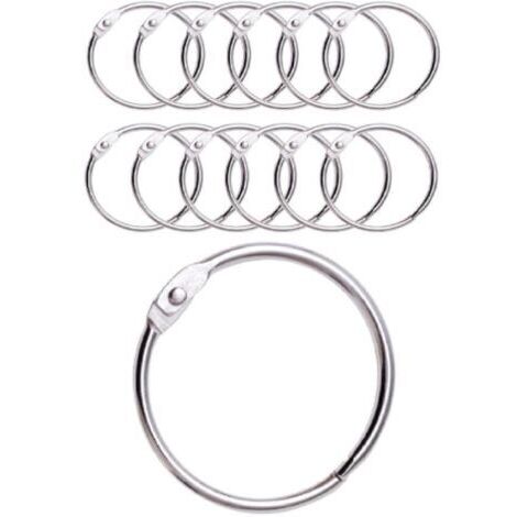 BUNTHAUS Couleur Métallique 12 Anneaux de Rideaux Douche avec Crochet en Métal Anneau Circulaire ouvrable de 50 mm pour Rideaux, Salle de Bain, Maison, Classeurs (1/5)
