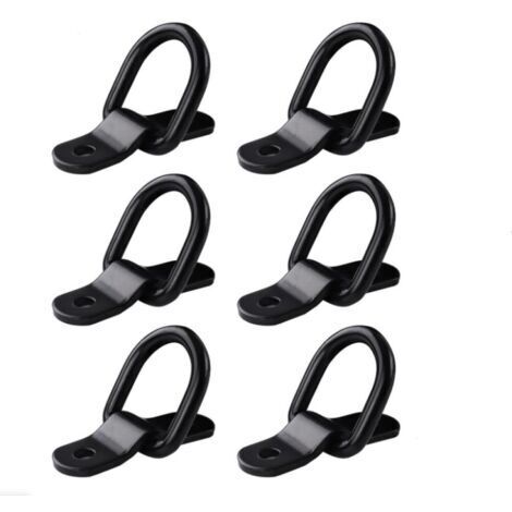 BUNTHAUS Sangles d'arrimage à anneaux en D, 6 attelages robustes pour camions, bateaux, kayaks. Vis inclus, capacité de charge 150 kg. (1/5)
