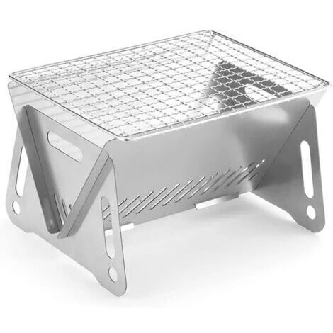 BUNTHAUS (28 x 18 x 13cm) Mini Barbecue Charbon, Portable Petit Barbecue à Charbon de Table Domestique Pliable, Barbecue Pliable de Camping Amovible, Pour Extérieur, Jardin, Fête Pour 1 à 2 personnes (1/5)