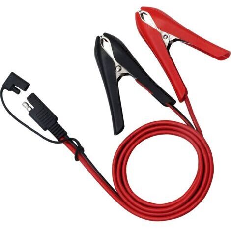 BUNTHAUS 60cm Fiche de Batterie Solaire Ligne SAE vers Pince Crocodile, tête Pleine en cuivre Saw Turn Turn Red Black (1/5)