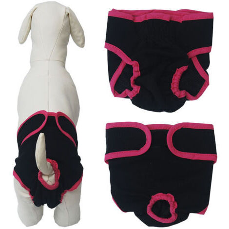 BUNTHAUS Réutilisable Pantalon Physiologique Culotte Sanitaire Chiens Femelle Couches Hygiéniques pour Petits Moyens et Grands Chiens(noir) (1/5)
