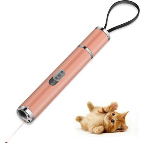 BUNTHAUS Chat USB Pointeur de LED, 3 en 1 Une Fonction, Mini Lampe de Poche + Lumière Rouge + Lumière UV, Interactif Lumière de Commande, Outil de Formation pour Chat Chien Chaser (Or Rose) (1/5)