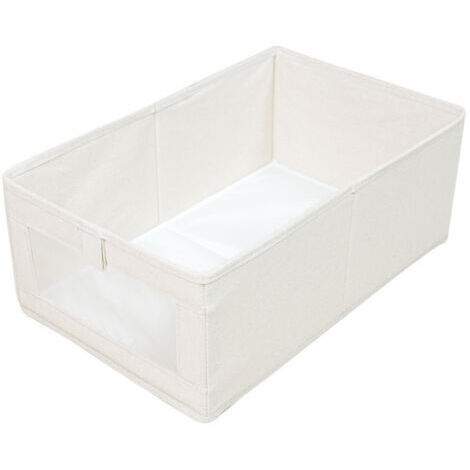 BUNTHAUS Ensemble de 2 boîtes pliables avec fenêtre transparente pour vêtements et livres, organisateur de placard Tommoy01 (1/5)