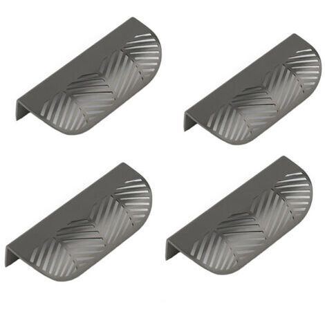 BUNTHAUS 4pcs Forme des Feuilles Cabinet Pulls Laiton Doré Poignées De Meubles De Cuisine Porte De Cuivre Tirettes De Tiroir,(Gris) (1/5)