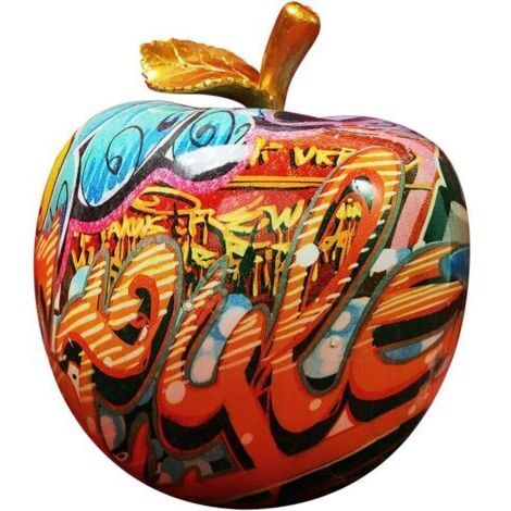 BUNTHAUS Fenteer Moderne Dessin Coloré Apple Résine Sculpture Creative Graffiti Simulation Apple Art Statue Décor À La Maison Cadeau d'anniversaire - 15.5x11x12.5cm (1/5)