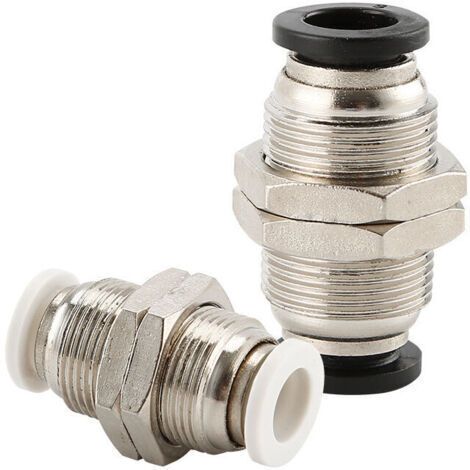 BUNTHAUS 5pcs Connecteurs Pneumatiques, Raccord de Cloison Pneumatique, Connecteur Rapide Pneumatique Diamètre du Tuyau Raccordable, Peut Etre Utilisé pour Fixer et Connecter la Trachée( 4 MM,Blanc)