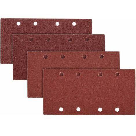 BUNTHAUS 25x papier de verre - Abrasif ponceuse vibrante - Feuilles abrasives collantes avec crochet et scratch - Grain P 40/60/80/100-93 x 185 mm (1/5)