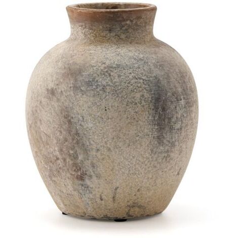 BUNTHAUS Vase vintage monobloc, vase décoratif rond en céramique rustique vintage fabriqué à la main, idéal pour les réunions de famille, le salon et la décoration de bureau.