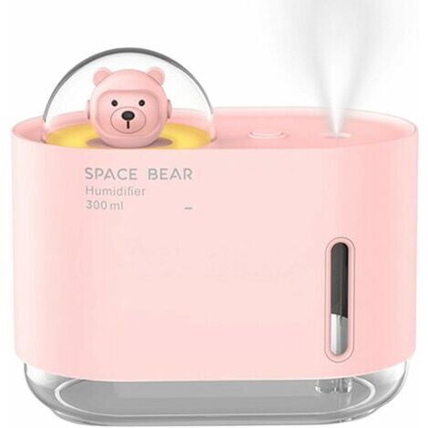 BUNTHAUS Humidificateurs Pour Chambre Humidificateur de chambre Space Bear Humidificateur à brouillard froid de 300 ml pour chambre d'enfant, arrêt automatique, éclairage de nuit, interface USB, san (1/5)