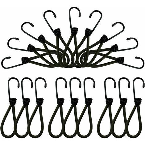 BUNTHAUS Crochet Bache,Tendeurs Elastique avec Crochets,25 Pièces Crochet Tendeur,Tendeur de Baches Tendeur Noire en Caoutchouc de TensionTendeurs Bache Piscine Elastique Crochet (1/5)