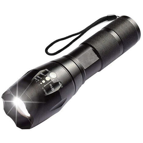 BUNTHAUS Lot de lampes de poche LED haute puissance avec piles rechargeables 18650, lampe de poche tactique avec chargeur USB