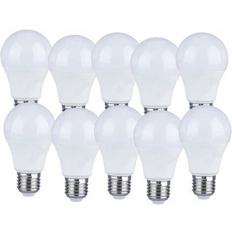 BUNTHAUS Lot de 10 Lot de 10 Ampoules LED E27 9W A60 - Lumière Blanche Chaud 4000K - 806 Lumen (1/5)
