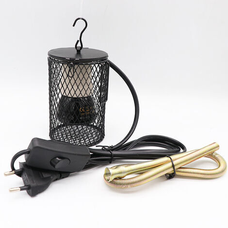 BUNTHAUS Lampe Chauffante Poussin, 100W lampe chauffante terrarium Lampe céramique Garde émetteur Chaleur Chauffant la Lampe chauffante avec Interrupteur EU Plug 220-230V(Noir) (1/5)
