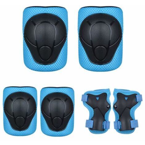 BUNTHAUS Ensemble de doublure de protection à branchement direct pour enfants, équipement de protection, genouillères pour enfants (noir + bleu) (1/5)
