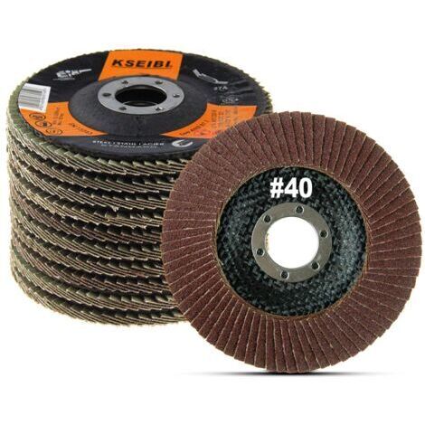 BUNTHAUS 4 1/2 in Flap Disc Aluminum Oxide 10 Pack Auto Body Sanding Grinding Wheel (40 Grit) 686008 (1/5)