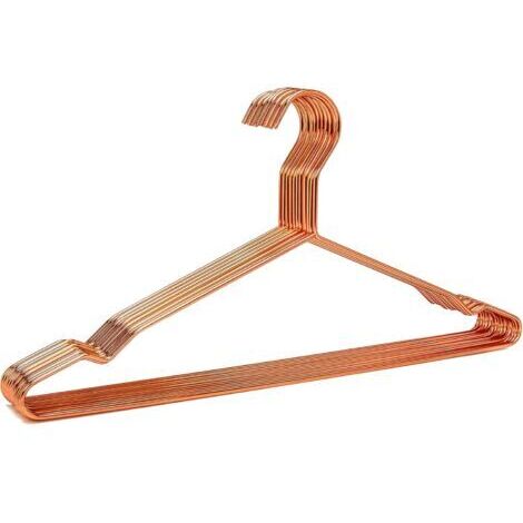 BUNTHAUS Cintres en métal cuivré Robustes de 43 cm, cintres en Or Rose, cintres pour Costumes, cintres pour Chemisier, cintres pour Pantalons (cuivre, 10 pièces) (1/5)