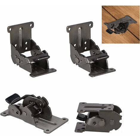 BUNTHAUS 0-90-180 Degrés Charnière Pliante Autobloquante le Panneau D'extension de Table Rabattable Support Pliable Raccords pour Établi Pliant en Fer avec Bronze Foncé Paquet de 4 (1/5)