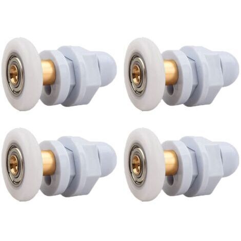 BUNTHAUS Roulettes Porte de Douche, 4 Pièces Roulette Porte Coulissante Douche en Laiton, Roulette Porte Coulissante, pour Remplacement de Douche Coulissante Verre Porte Coureurs Rouleaux (25MM) (1/5)