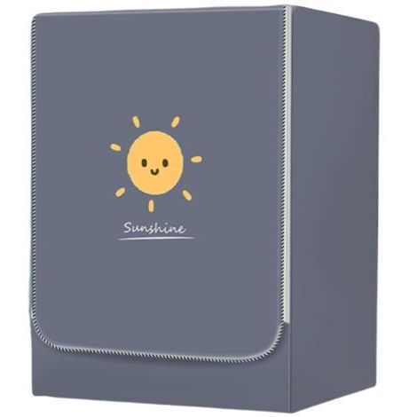 BUNTHAUS Couvercle pour Machine à Laver ou sèche-Linge à Tambour, Gris Housse pour Machine Lave-Linge Couvercle de Protection, Imperméable Anti-Poussière Anti-Pluie (L-10.5-12kg,Soleil) (1/5)