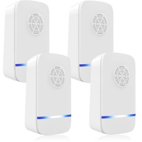 BUNTHAUS Répulsif antiparasitaire à ultrasons, pièges à souris anti-insectes électroniques 4 paquets pour l'intérieur, plug-in répulsif contre les moustiques et les araignées, répulsif efficace contre (1/5)