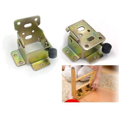 BUNTHAUS (1 paire) Rallonge de pied de table pliante autobloquante à 90 degrés, support d'étagère pliante, support d'étagère télescopique dissimulé pour bureau, lit, charnières (M1-an ya) (1/5)