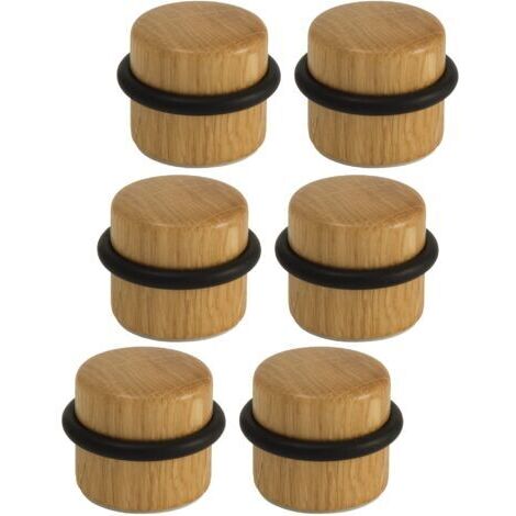 BUNTHAUS Arrêts de Portes - Butée de Porte Adhésive en Bois pour Sol - Butoirs de Porte Protection de Portes et Murs - Pack 6 unités (Chêne)-AIMOONSA