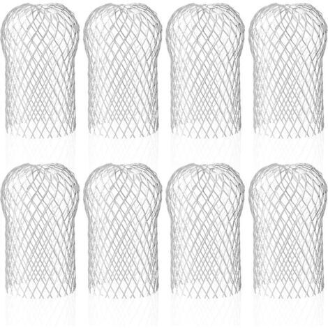BUNTHAUS AIMOONSA Lot de 8 Crapaudine de Gouttire en Aluminium, Filtres de Gouttire Flexible et Durable pour Maison Avant-toit Tuyau de Descente contre les Feuilles