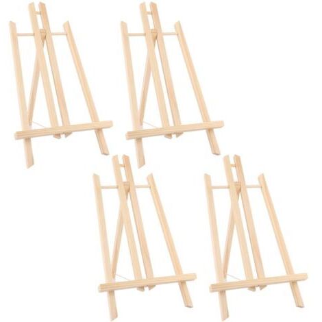 BUNTHAUS Lot de 4 chevalets de table en bois de 40 cm de haut - Réglable en hauteur - Pliables - Petit chevalet pour la peinture, la présentation de photos, l'art, le bricolage (1/5)