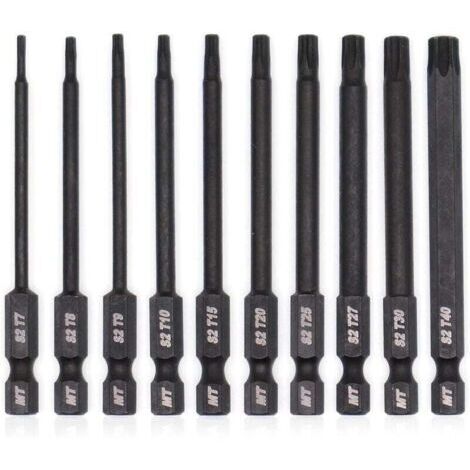 BUNTHAUS AIMOONSA Jeu d\\'embouts Torx pour tournevis, perceuses et cls chocs, rsistant la temprature, traitement thermique avanc, revtement phosphat, 8 cm, 10 pices