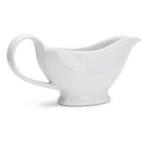 BUNTHAUS Saucière Blanche 250 ml, Pot à Sauce en Porcelaine, Petite Saucière avec Poignée Lisse, Sauciere en Céramique pour Vinaigrette, Jus de Rôti, Crème, Dîners, Restaurants, Fêtes (1/2)