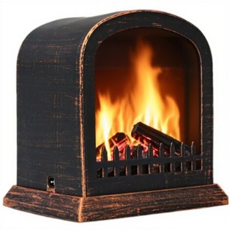 BUNTHAUS Lanterne de cheminée électrique Vintage avec Effet de Flamme à LED réaliste USB/Fiche à Batterie pour décoration Table Maison Noël 5, 7x4, 5x6, 3 Pouce (1/5)