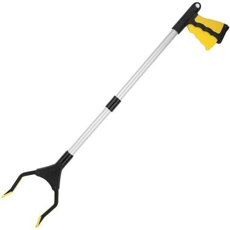 BUNTHAUS AIMOONSA Outils de Ramassage, 32\\\" Pince Extension Pliable, Outil d\\'aide Handicap en Aluminium avec Pince Rotative en Caoutchouc, Extension Bras Long pour Ramasse-Dchets - Jaune
