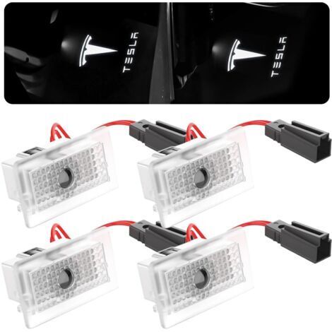BUNTHAUS Lot de 4 projecteurs LED de porte de voiture avec lumière de bienvenue et éclairage d'entrée pour Tesla Model 3, Model Y, Model S et Model X - Accessoires Tesla (1/5)
