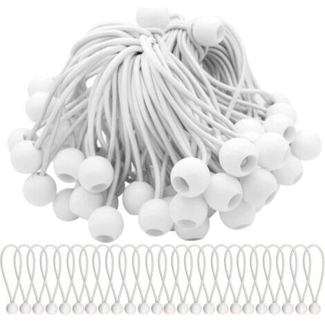BUNTHAUS AIMOONSA Lot de 50 Tendeur Elastique Cordons lastiques avec Boules Sandow Elastique Boules Elastiques pour chapiteaux, tentes, bannires et bches