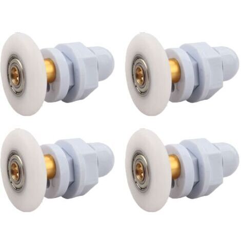 BUNTHAUS Roulettes Porte de Douche, 4 Pièces Roulette Porte Coulissante Douche en Laiton, Roulette Porte Coulissante, pour Remplacement de Douche Coulissante Verre Porte Coureurs Rouleaux (29MM) (1/5)