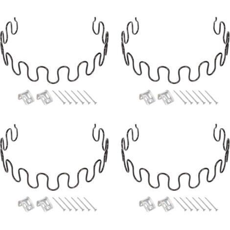 BUNTHAUS Lot de 4 kits de réparation de ressorts d'ameublement, 50 cm avec clips et clous pour meubles, canapés, fauteuils inclinables (1/4)