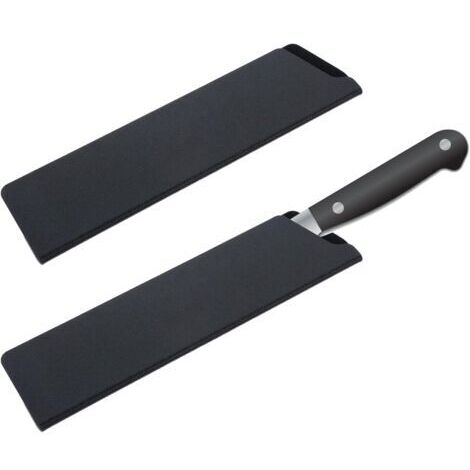 BUNTHAUS Lot de 2 protège-couteaux, 22 x 5,5 cm, étui de protection en ABS avec doublure en feutre, sac à couteaux pour couteau de chef, noir