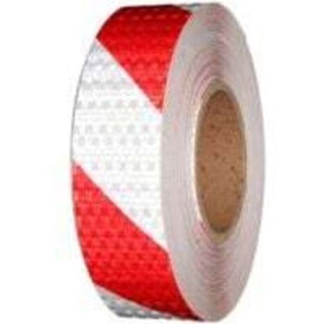 BUNTHAUS Bande Reflechissante Autocollante 10m x 5cm Rubalise Rouge et Blanc Stickers Reflechissant Ruban de Sécurité pour Véhicules Remorques de Voiture Routières Rappel de Sécurité (1/4)