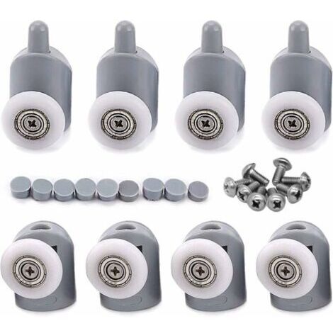 BUNTHAUS 8 PCS 23mm Galet Rouleau, Roulette Roue pour Porte de Douche, Roulettes Coulissantes Porte Salle de Bain (1/4)