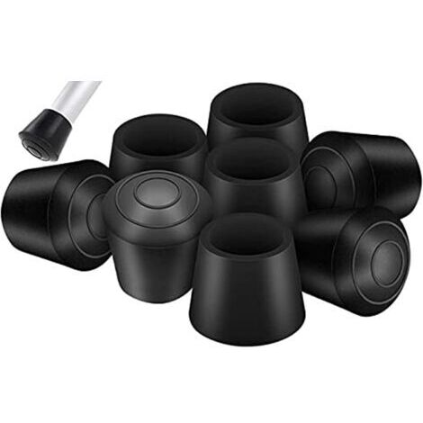 BUNTHAUS Lot de 20 embouts de protection en caoutchouc pour pieds de chaise, ronds, noirs, diamètre intérieur (19 mm - 20 mm)