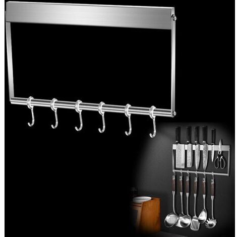BUNTHAUS Porte Couteaux de Cuisine Mural de 40 cm Magnétique avec Aimant Extra Fort, Porte Couteaux Magnétique en Acier Inoxydable, pour Ranger Les Couteaux Ustensiles de Cuisine, et Outils (1/4)