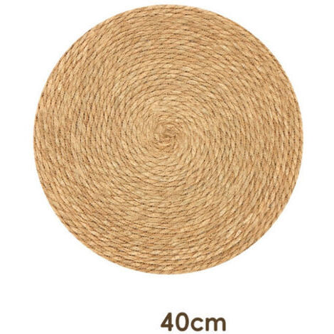 BUNTHAUS Tapis extérieur rond 40 cm en jute – Résistant aux intempéries et aux UV – Aesthétique naturelle pour terrasse et jardin