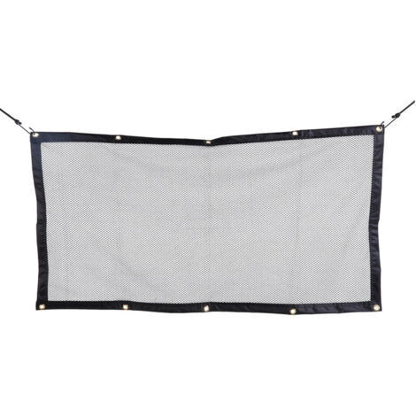BUNTHAUS Barrière de voiture pour chien avec corde réglable et crochet, 115 x 62 cm, grille de séparation universelle pour coffre de voiture, filet de sécurité pour chien, animal domestique, SUV, cami (1/4)